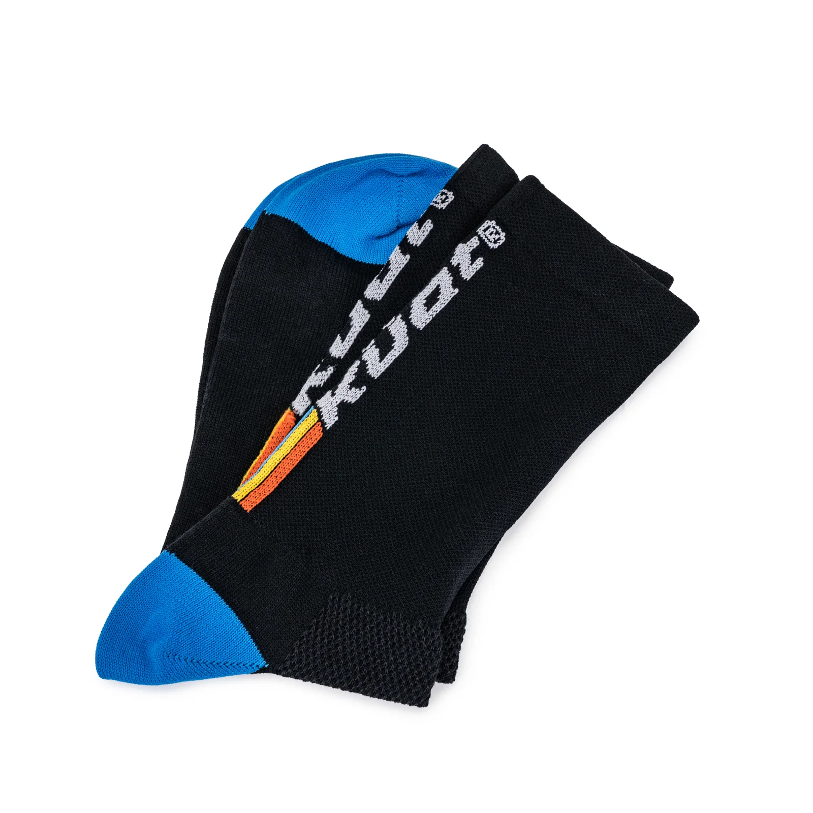 Aireator 6 inch Black and Blue Retro Stripe Sock - Image 4